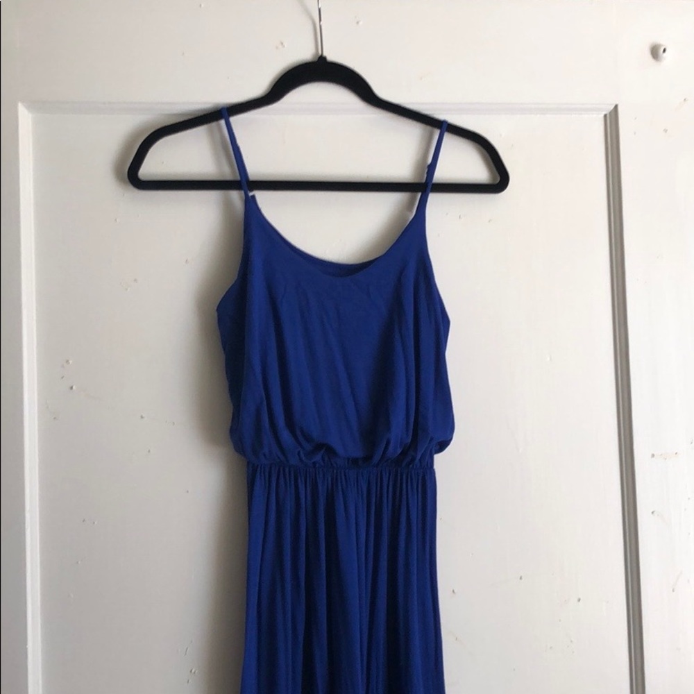 LUSH NAVY BLUE BOHO MAXI DRESS